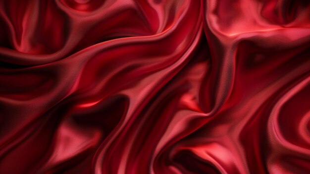 Abstract red satin waves texture