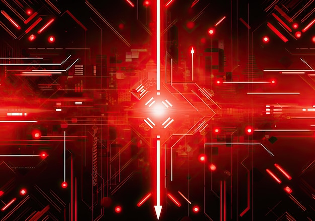 Abstract red technology background Vector illustration