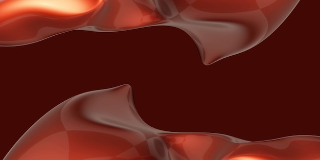 Abstract red water drop shape free shape glossy texture