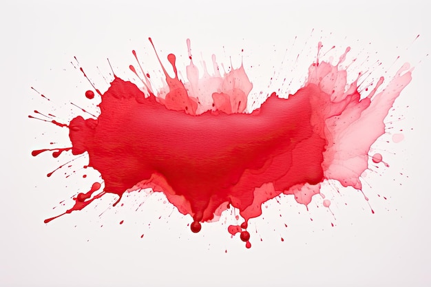 Abstract red watercolor paint splashes on white background Vector illustration Bright red splash stain watercolor paint AI Generated