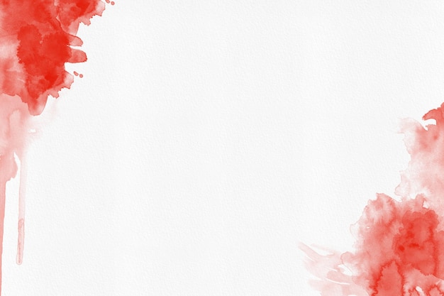 Abstract Red Watercolor Splashes on White Background