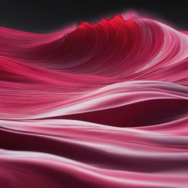 A abstract red wave in the style of sparse use of color dark white and pink