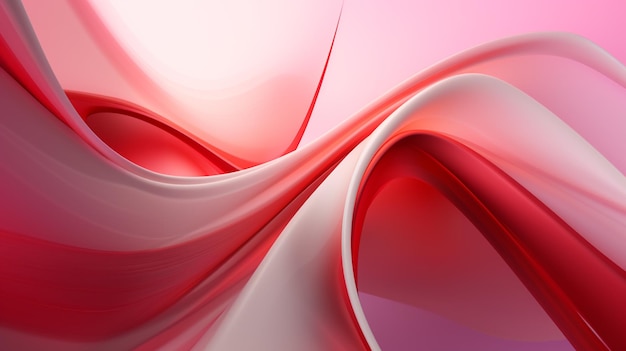 abstract red and white background with curved lines generative ai