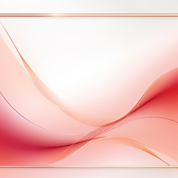 Abstract red and white background with a gold frame