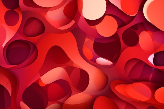 Abstract red and white background with a lot of different shapes generative ai