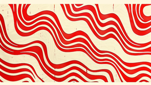 Abstract red and white waves 3D illustration