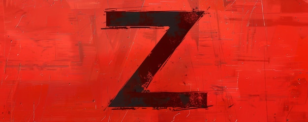 Photo abstract red z on textured background