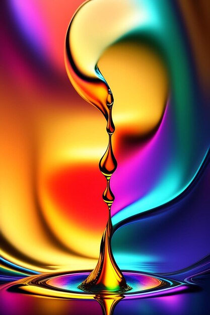 Abstract reflection background with water and rainbows