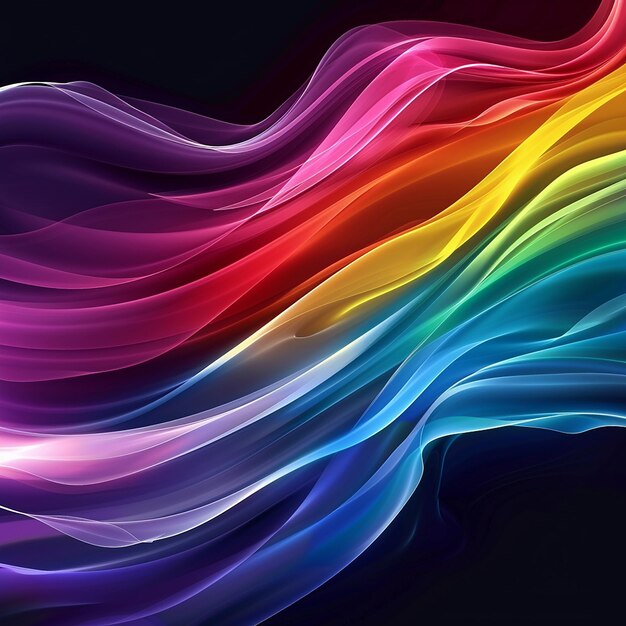 Abstract Regenboogkleurige stromende golven achtergrond