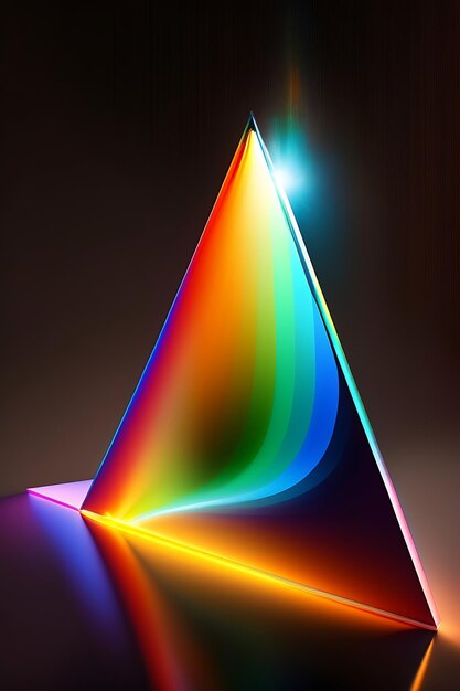 Abstract regenbooglicht en zonneschijn door een kristallen prisma Gebroken lichtstralen Gloeiende kleuren