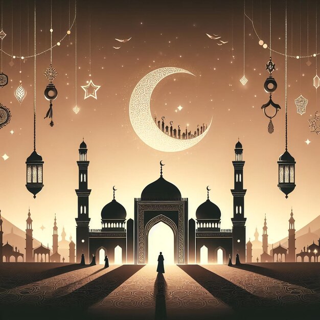 Photo abstract religious eid background vector illustration