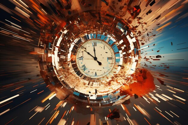 Abstract representation of a clock face Generative ai