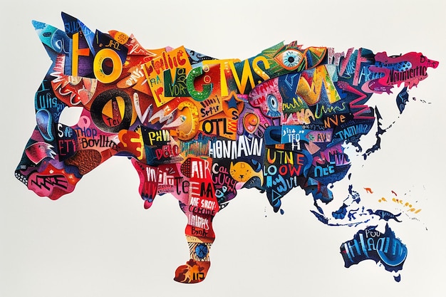 Photo an abstract representation of the diverse languages and dialects spoken across the americas