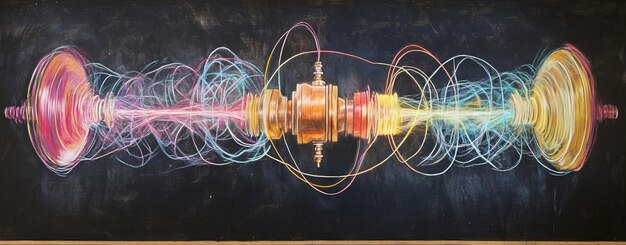 abstract representation of energy flows with vibrant colors and dynamic patterns