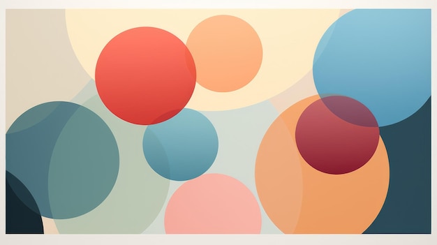 абстрактное изображение взаимосвязанных кругов в различных оттенках пастельных цветов