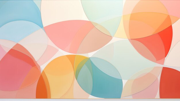 an abstract representation of interconnected circles in various shades of pastel colors