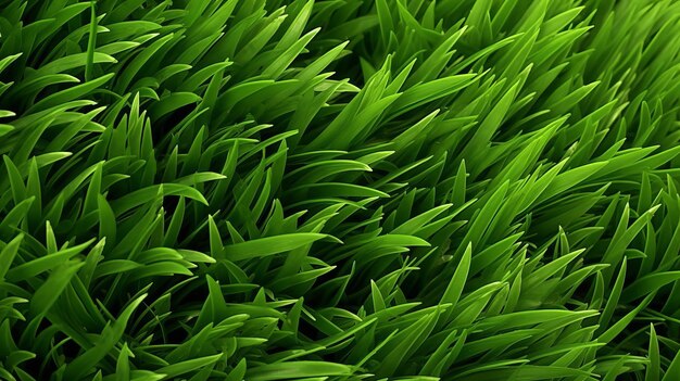 Фото Абстрактное изображение искусственной зеленой травы и растений в естественной обстановке, сочетающее красоту природы с концепцией искусственных элементов generative ai