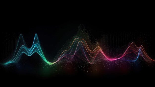 An Abstract Representation of Sound Waves and Music Frequencies Generative AI