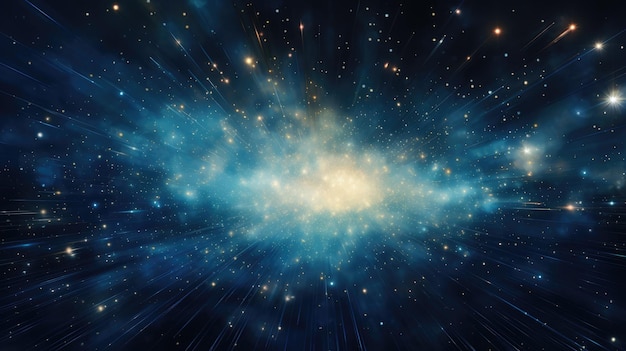 абстрактное изображение звездного ночного неба с выдающейся сияющей звездой