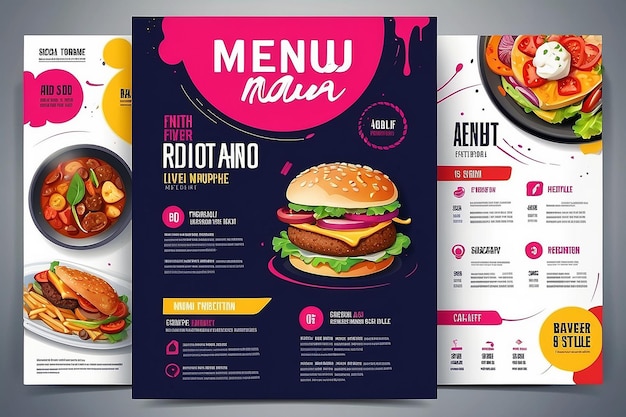 Photo abstract restaurant flyer design template restaurant menu and flyer design templates modern with colorful size a4 size