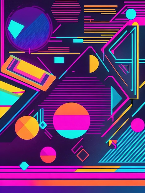 Abstract retro background with geometric shapes