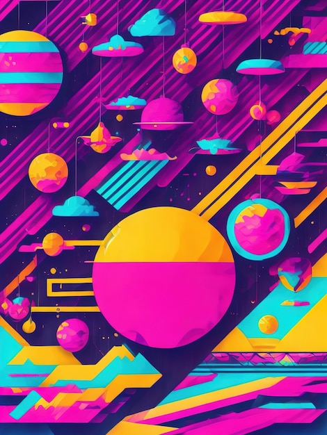 Abstract retro background with geometric shapes