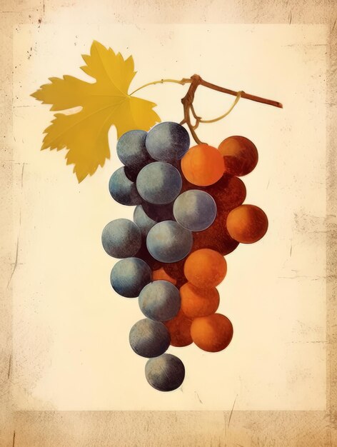 abstract retro grape poster