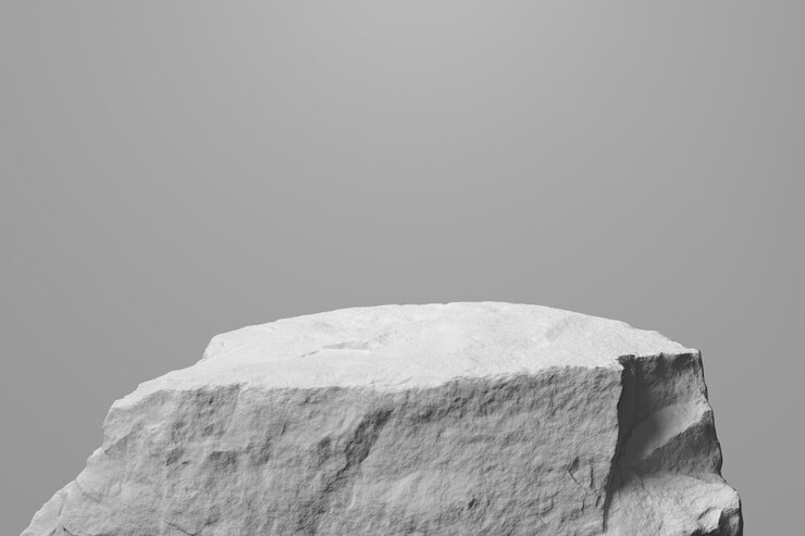 化粧品ディスプレイ表彰台3Dレンダリングの抽象的な岩の背景