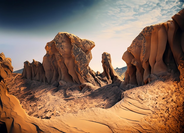 Foto formazione rocciosa astratta del deserto con un luogo bellissimo