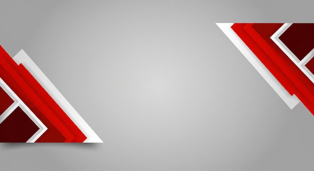Abstract rood-wit geometrisch ontwerp op grijze achtergrond