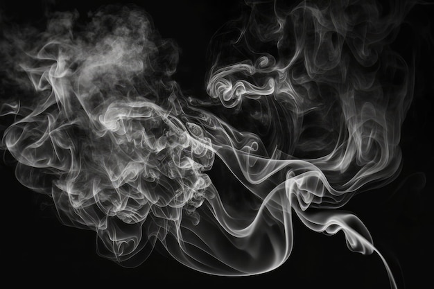 Abstract rookbeeld op zwarte achtergrondGeneratieve AI
