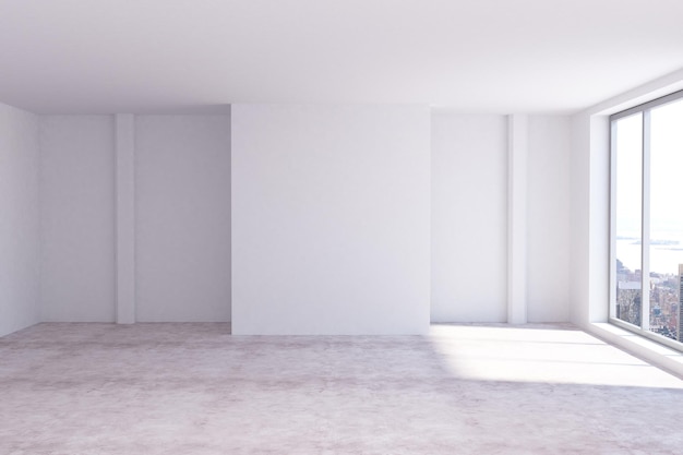 Abstract room with empty wall