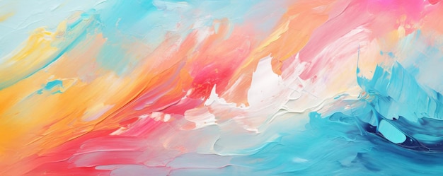 Абстрактная грубая красочная разноцветная текстура художественной живописи с масляным мазком Generative Ai
