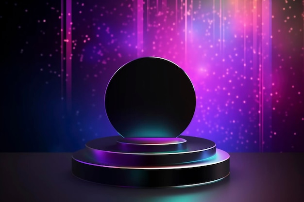 Photo abstract round podium for product display and awards ceremony