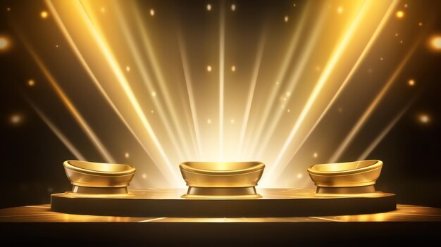 Abstract round podium with spotlight Award ceremony concept Stage backdrop