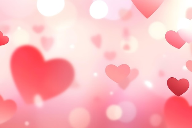Abstract Roze achtergrond met hartvormige bokeh Witte roze vervaagde lichten behang Valentijnsdag