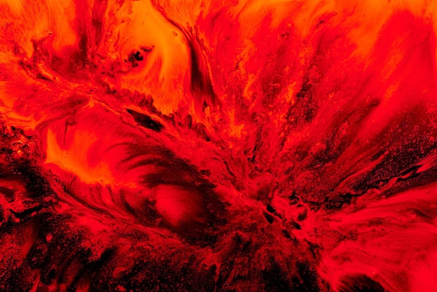 Photo abstract ruby nuclear explosion, liquid splash of wave of scarlet blood or red wine. ocean of boiling lava