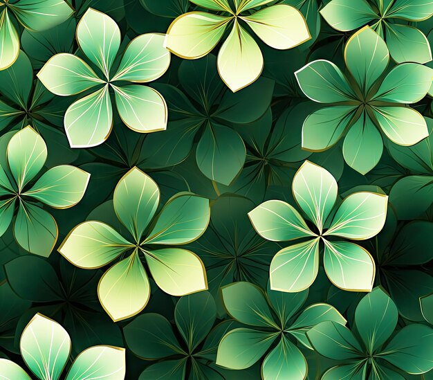 Abstract Saint Patricks Day Clover Pattern Background