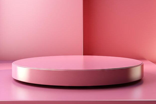 Фото Абстрактный фон сцены цилиндровый подиум на розовом фоне мокет презентации продукта покажите косметический продукт подиум пьедестал или платформа генеративный ии