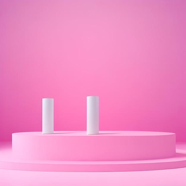 Abstract scene background Cylinder podium on pink background Product presentation mock up show c