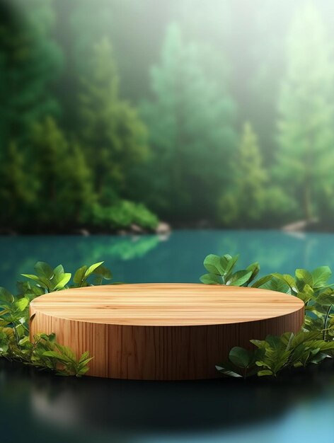 Abstract scene natural 3d podium background for product showcase
