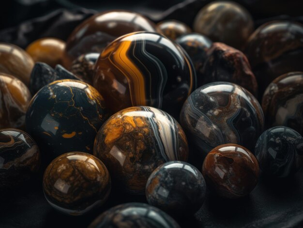 Abstract scene with marble stones on dark background Created with Generative AI technology