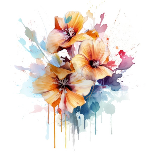 Abstract Schilderen van kleurrijke bloemen