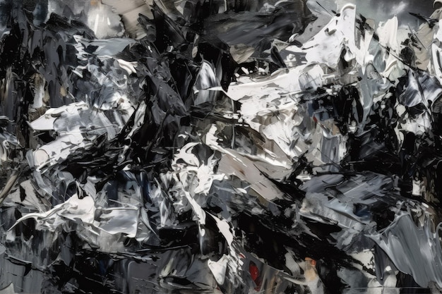 Abstract schilderij in zwart-witte kleuren gemaakt met generatieve AI-technologie
