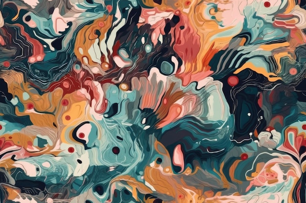 Abstract schilderij met levendige kleuren en geometrische vormen Generatieve AI
