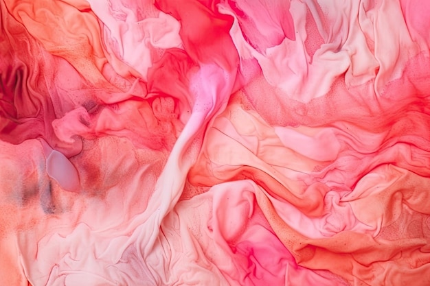 Abstract schilderij met roze en rode tinten Generatieve AI