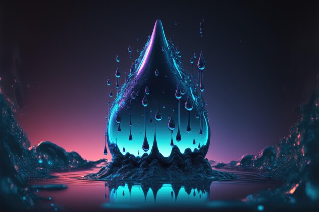 abstract sci fi water drop background