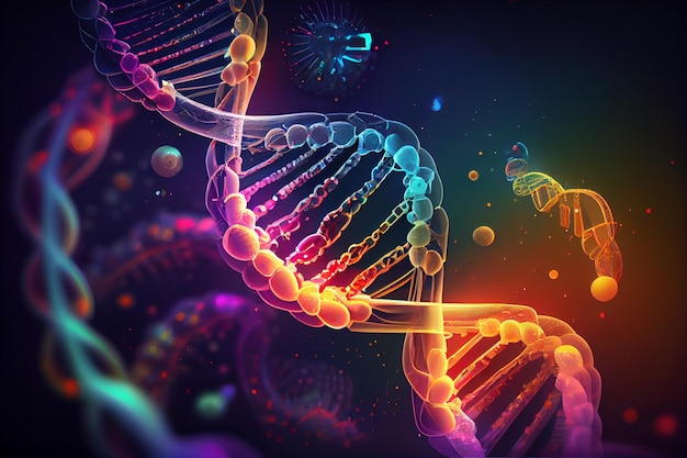 Abstract Science Background with DNA strands