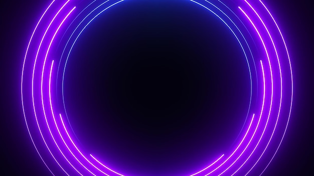 Abstract seamless loop neon circle Blue and purple neon circles hitech motion background seamless loop Video 3D animation