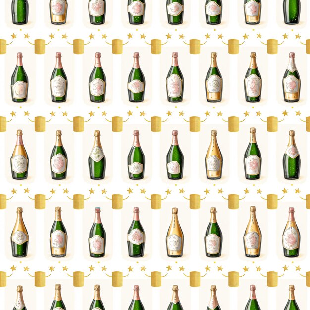 Photo an abstract seamless pattern of champagne